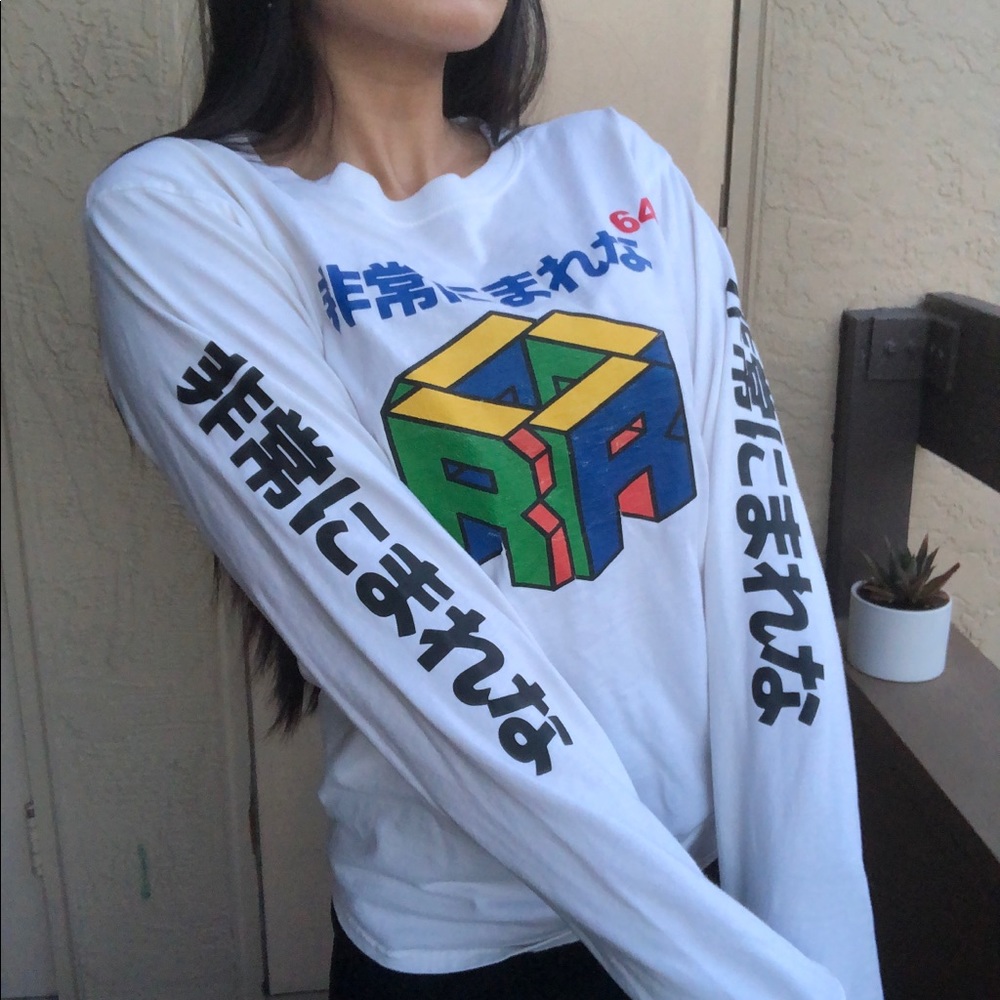 Sick AF Japanese White Long Sleeve 🤍